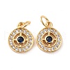 Brass Micro Pave Cubic Zirconia Pendants ZIRC-P092-005G-RS-2