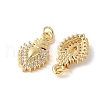 Brass Micro Pave Clear Cubic Zirconia Pendants ZIRC-I071-06G-2