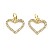 Brass Micro Pave Cubic Zirconia Pendants KK-C092-24F-G-1