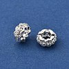 Brass Micro Pave Cubic Zirconia European Beads KK-C106-12S-2