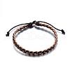 Adjustable Braided Leather Cord Bracelets BJEW-P099-21B-1