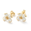 Brass Enamel Stud Earrings EJEW-J101-22G-01-1