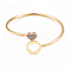 Rack Plating Brass Micro Pave Cubic Zirconia Bangles BJEW-E071-22G-01-2