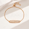 Brass Micro Pave Clear Cubic Zirconia Slider Bracelets ZW5320-5