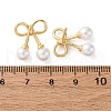 Cherry Brass ABS Plastic Pearl Stud Earrings EJEW-U062-03G-01-5