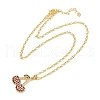 Brass Micro Pave Camellia Cubic Zirconia Fruit Pendant Necklaces for Women NJEW-U042-02B-G-2