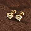 925 Sterling Silver Clear Cubic Zirconia Stud Earrings EJEW-Q032-01C-G-2