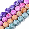 Opaque Baking Painted Glass Beads Strands EGLA-N006-024-1