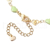 304 Stainless Steel Enamel Colorful Heart Link Chain Bracelet Making AJEW-JB01304-3