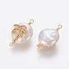 Natural Pearl Links connectors PEAR-F014-02G-C-2