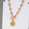 Alloy Crystal Rhinestone OT Flat Round with Heart Pendant Necklaces for Women FS-WGC3970-01-3