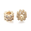Brass Micro Pave Clear Cubic Zirconia Beads KK-XCP0001-92G-1
