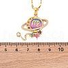 304 Stainless Steel Hot Pearl Enamel Constellation Planet Pendant Necklaces NJEW-D310-01B-G-3
