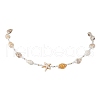Synthetic Turquoise Starfish & Natural See Shell & Glass Seed Beaded Summer Beach Necklaces NJEW-TA00191-2