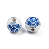 Spray Painted Wood European Beads WOOD-F017-08B-2