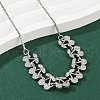 Brass Micro Pave Clear Cubic Zirconia Fruit Bib Necklaces NJEW-F342-01B-P-2