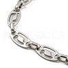 304 Stainless Steel Oval Link Chains Bracelets for Men & Women BJEW-D042-16P-2