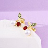 Cherry Brass Micro Pave Cubic Zirconia Stud Earrings EJEW-H158-08A-G-3