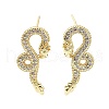 Rack Plating Brass Micro Pave Cubic Zirconia Stud Earring EJEW-C086-01G-1