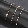 2mm Rack Plating Brass Satellite Chain Necklaces for Women Men MAK-L044-11RG-2