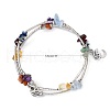 Three Loops Natural Gemstone Beaded Wrap Bracelets BJEW-JB02331-03-6