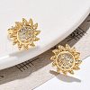 Brass Micro Pave Clear Cubic Zirconia Stud Earrings EJEW-D305-08G-5