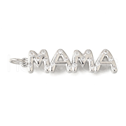 Mother's Day Brass Micro Pave Cubic Zirconia Pendants KK-V007-26P-1