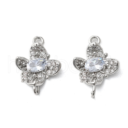 Brass Micro Pave Cubic Zirconia Connector Charms KK-Z103-10P-02-1