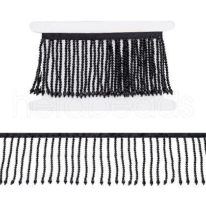 AHADEMAKER 1 Yard Glass Beaded Tassel Ribbon OCOR-GA0001-50B-1