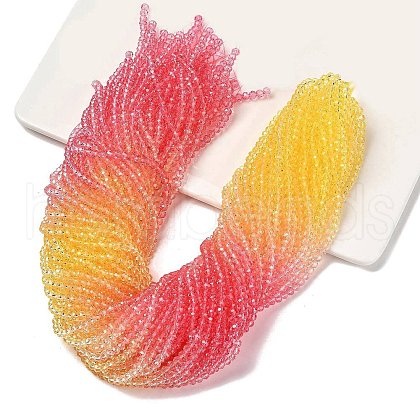 Transparent Painted Glass Beads Strands X1-DGLA-A034-T3mm-A07-1
