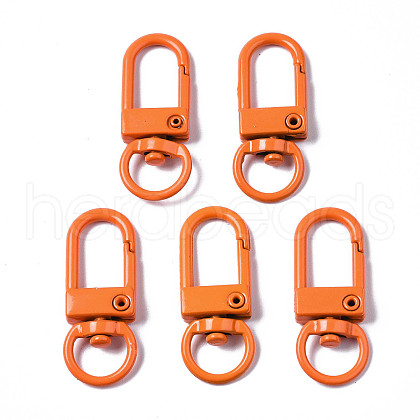 Spray Painted Eco-Friendly Alloy Swivel Snap Hooks Clasps PALLOY-T080-02I-NR-1
