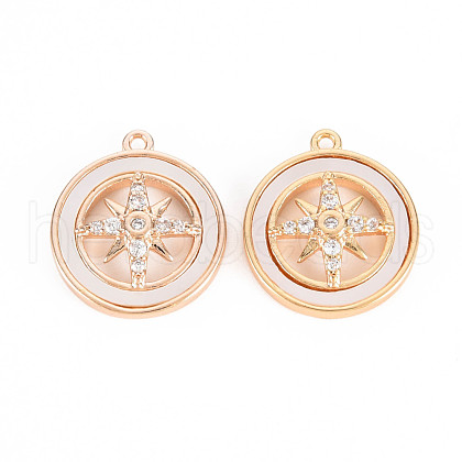 Brass Micro Pave Clear Cubic Zirconia Pendants KK-T062-158G-NF-1