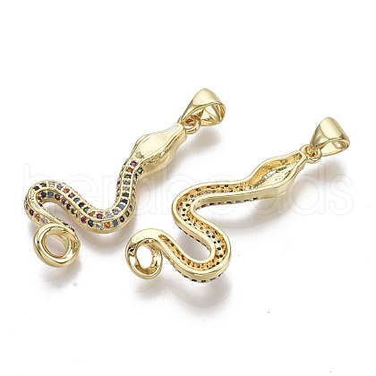 Brass Micro Pave Cubic Zirconia Pendants ZIRC-S067-041B-NF-1