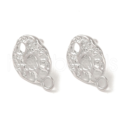 Brass Studs Earrings Findings KK-K371-09P-1