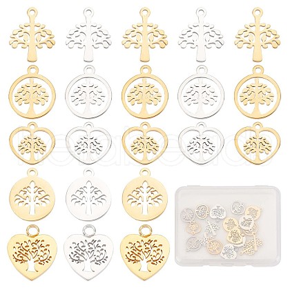 CREATCABIN 20Pcs 10 Style 304 Stainless Steel Charms STAS-CN0001-07-1