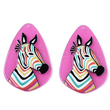 Translucent Cellulose Acetate(Resin) Pendants KY-T040-34E-1