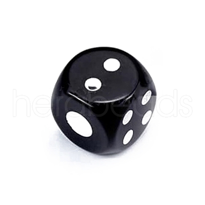 Natural Black Agate Carved Cube Dice PW-WG57879-06-1
