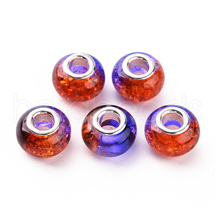 Crackle Two Tone Resin European Beads RPDL-T003-06A-1