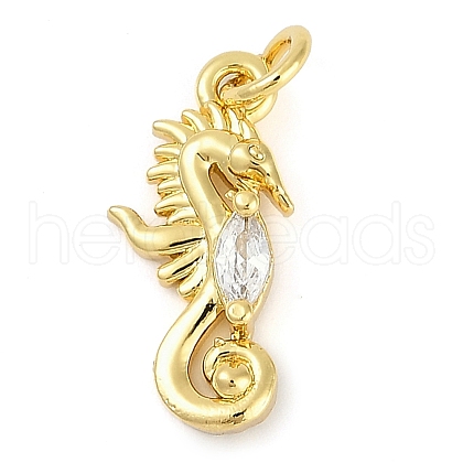 Rack Plating Brass Micro Pave Cubic Zirconia Pendants KK-P287-41A-G-1