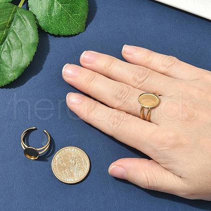 304 Stainless Steel Cuff Rings Components STAS-Z138-02G-01-1
