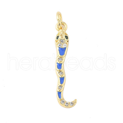 Brass Micro Pave Cubic Zirconia Enamel Pendants KK-D354-06G-C-1