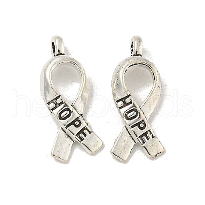 Awareness Ribbon Hope Tibetan Style Alloy Pendants TIBEP-R344-11AS-LF-1