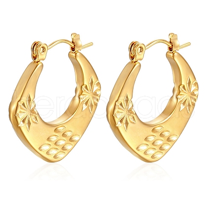 European and American Fashion Geometric Square Stainless Steel Hoop Earrings PW-WGF982E-01-1