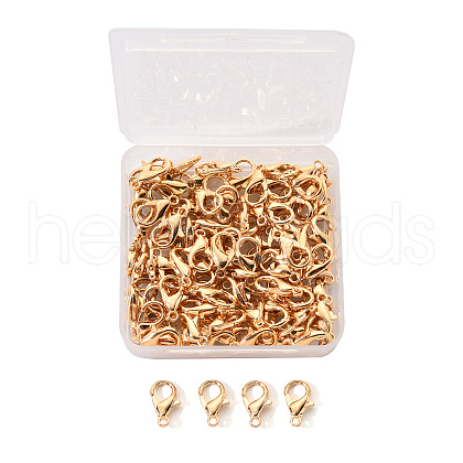 Zinc Alloy Lobster Claw Clasps PALLOY-YW0001-12KCG-1