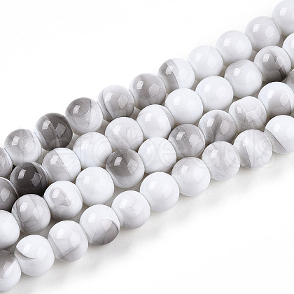 Baking Painted Glass Beads Strands DGLA-N013-8mm-01-1