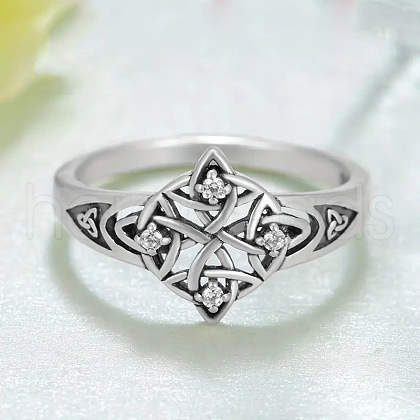 Knot Brass with Crystal Rhinestone Finger Rings FS-WG1EEAC-03-1