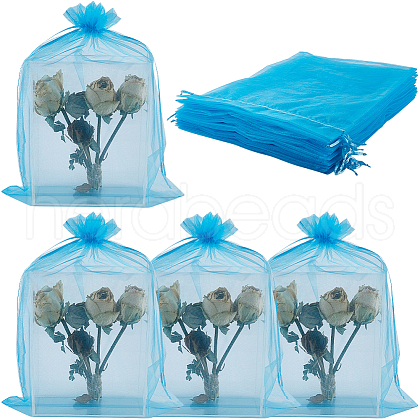 SOFPLATE 30pcs Large Organza Pouches Portable Shoes Bag Travel Storage Drawstring Bags OP-SP0001-03B-05-1