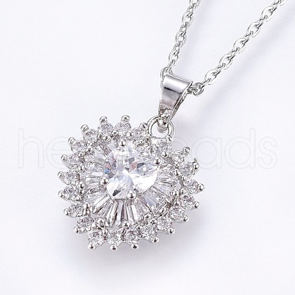 304 Stainless Steel Pendant Necklaces NJEW-H486-03P-1