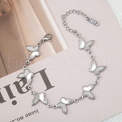 304 Stainless Steel Link Bracelets for Women BJEW-Q041-01C-P-1