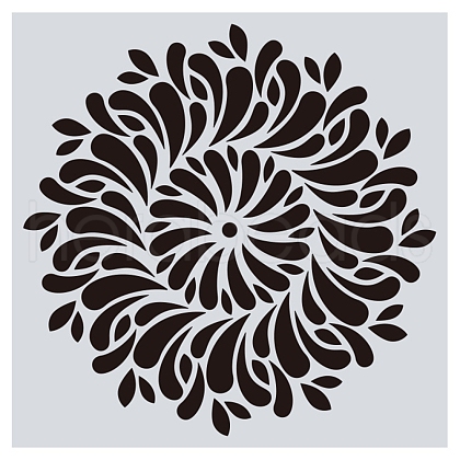 Flower Pattern Eco-Friendly PET Plastic Hollow Painting Silhouette Stencil DRAW-PW0008-02H-1